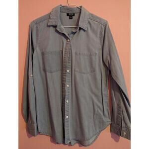 A.n.a Light blue-grey denim button-up shirt or overshirt for girls